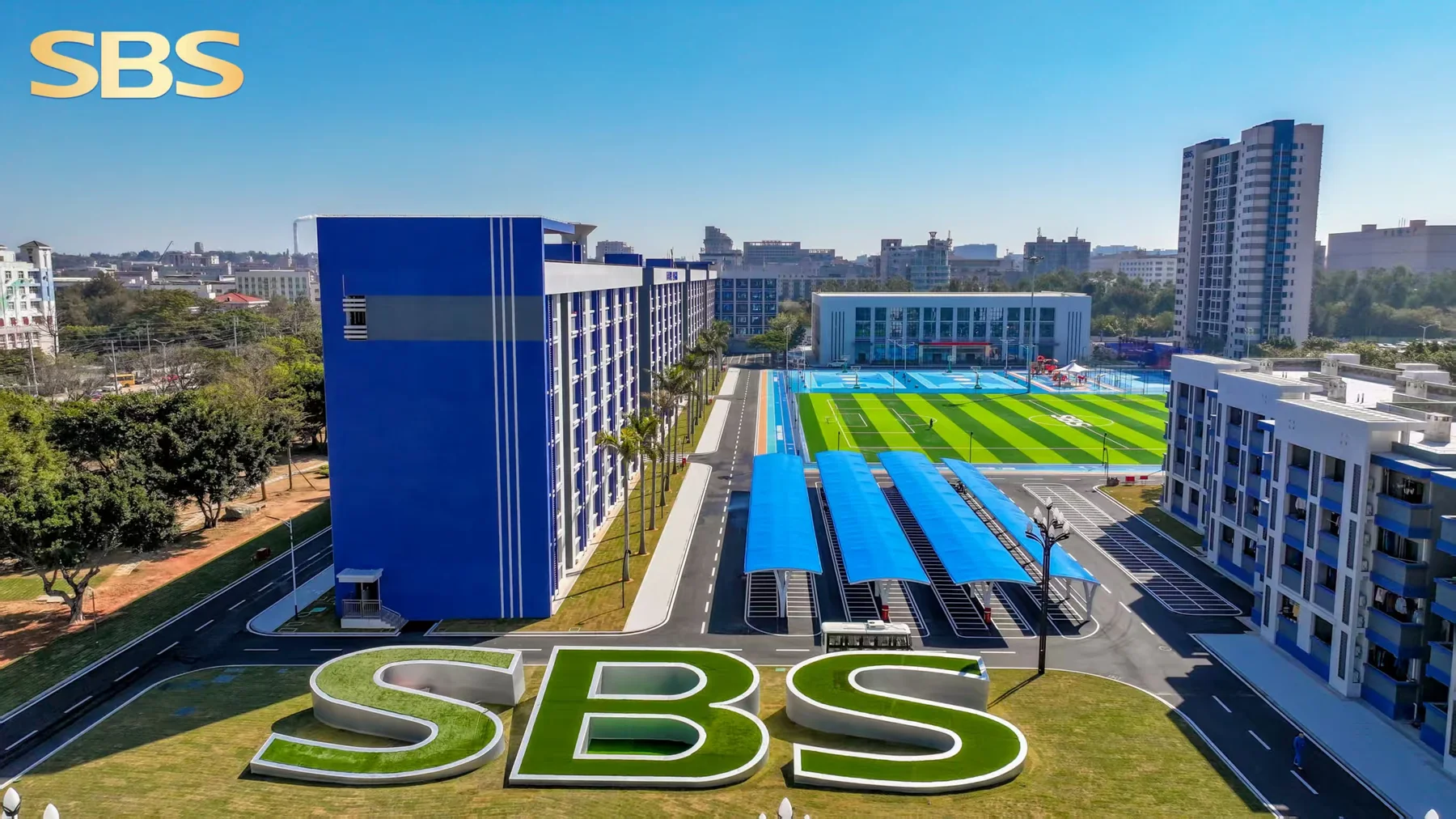 SBS品牌生产基地园区、办公建筑与配套设施全景