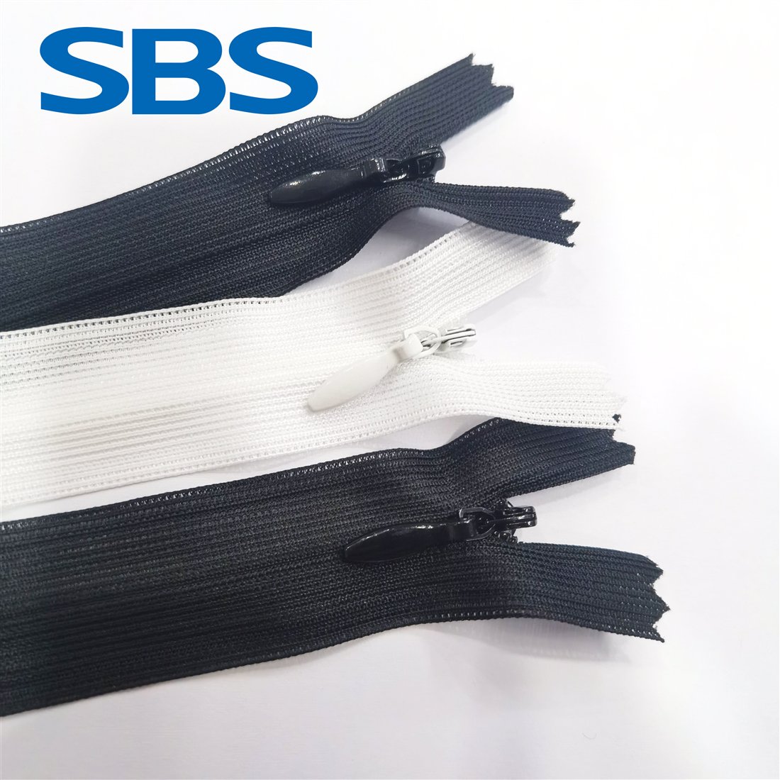 SBS黑白网边隐形拉链
